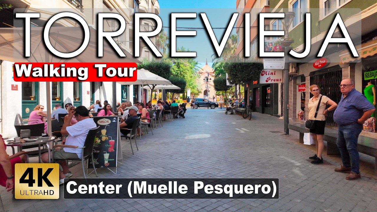 Torrevieja - Center (Muelle Pesquero), August 2025 - Spain | Costa Blanca - Walking tour [4k 60fps]