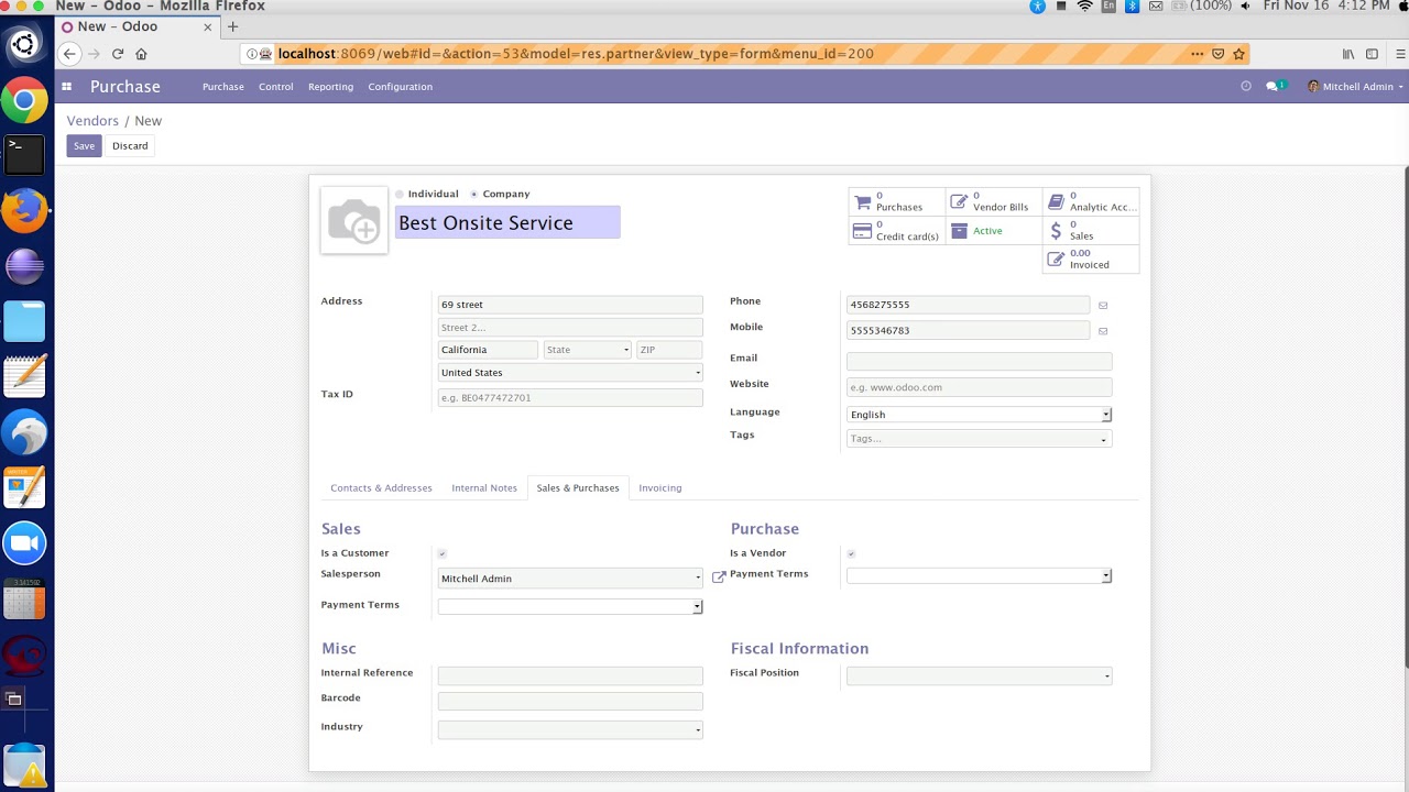 Odoo 12 - Purchase Order Process