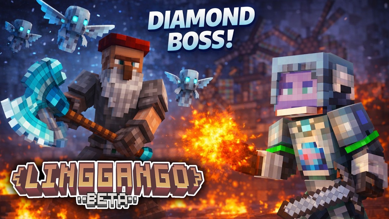 Бесконечная сила сотворения против Алмазного босса | Minecraft Linggango ~ Часть 5