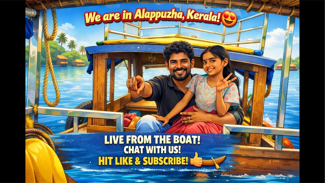 𝐒 𝐊 𝐑𝐀𝐌 is live ஆலப்புழா படகுப் பயணம்! 🛶 புவி குட்டியுடன் நேரலையில் வருகிறோம்.. லைக்