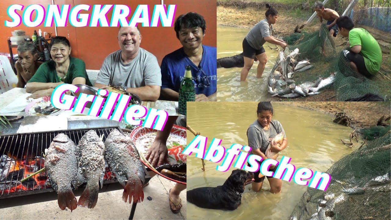 Thailand Ausgewandert. Die Familie findet sich an Songkran zum fröhlichen Abfischen ein. Aal suchen🤔