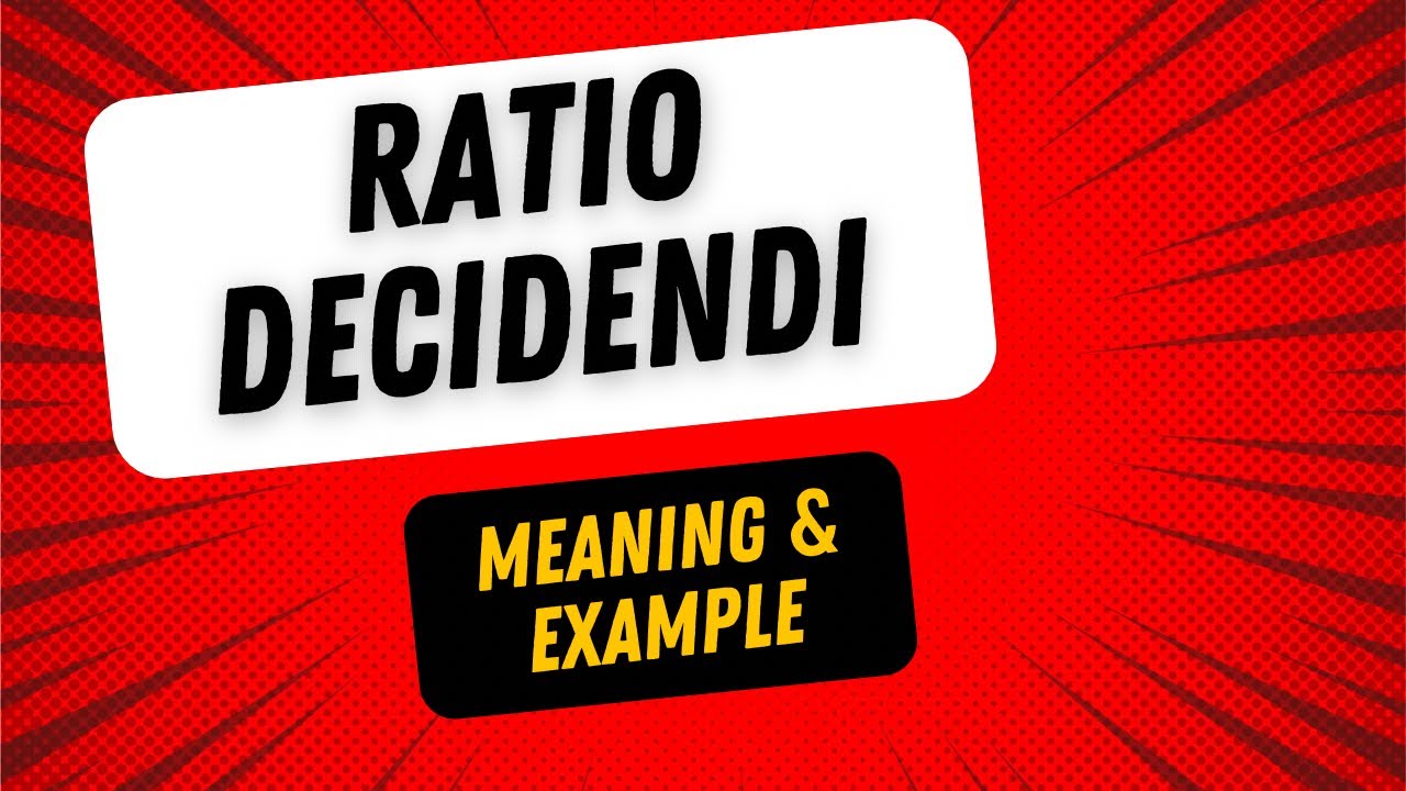 What is Ratio Decidendi with | Legal Principle | Latin Legal words | Ratio Decidendi meaning