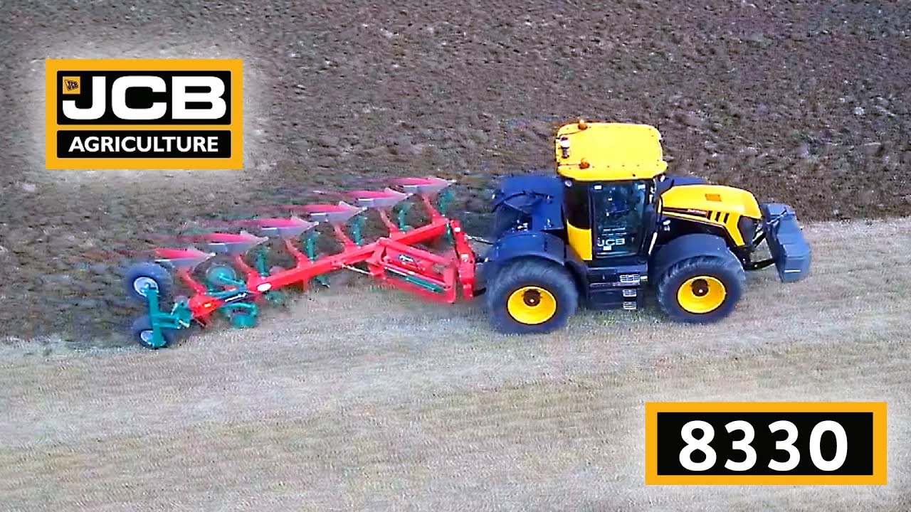 Тракторы в работе - вспашка - JCB Fastrac 8330