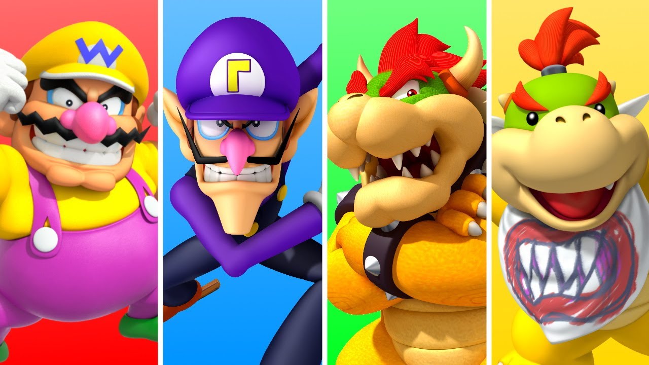Super Mario Party Minigames - Wario vs Waluigi vs Bowser vs Bowser Jr (Master CPU)
