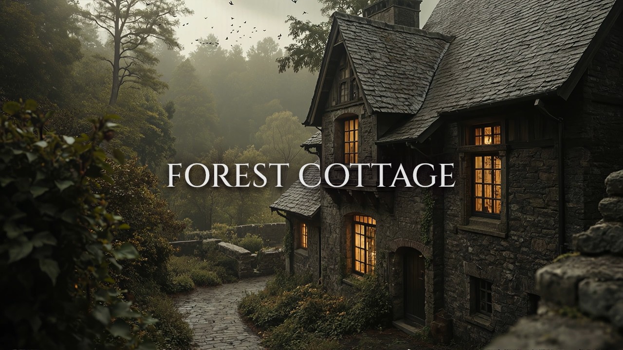You're Studying in a Quiet Forest Cottage | Dark Academia Piano