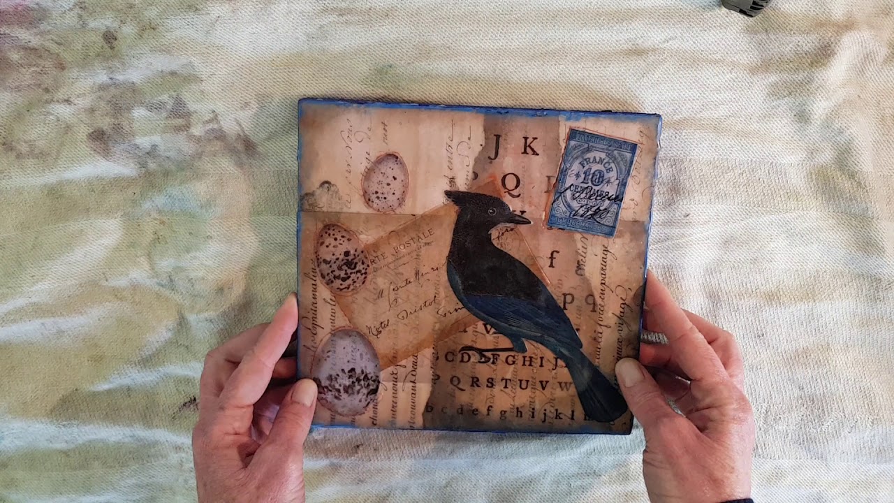 Encaustic Collage on Wood