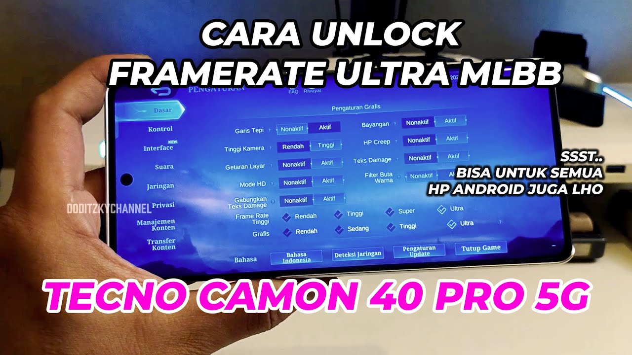 TERNYATA BEGINI !! Cara Unlock Frame Rate ULTRA MLBB di hp Tecno Camon 40 Pro 5G