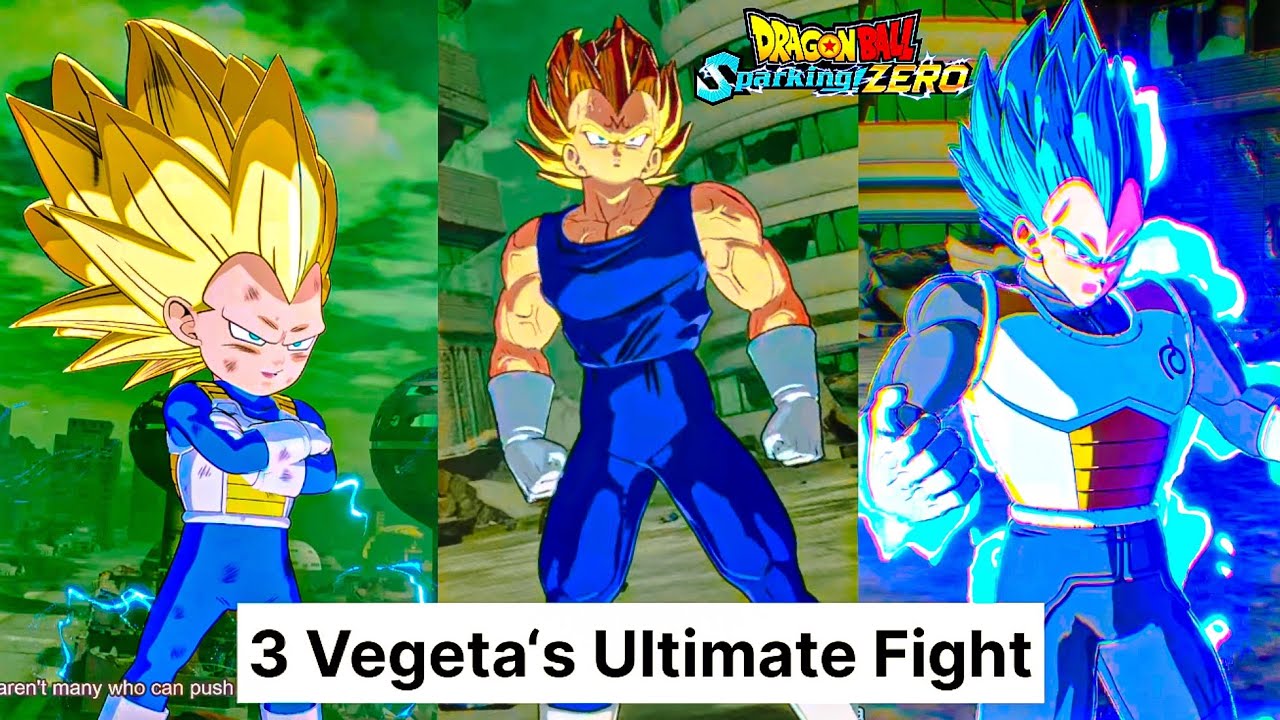 DRAGON BALL: Sparking! ZERO - 3 Vegeta’s vs Majin Buu, Frieza & Goku 