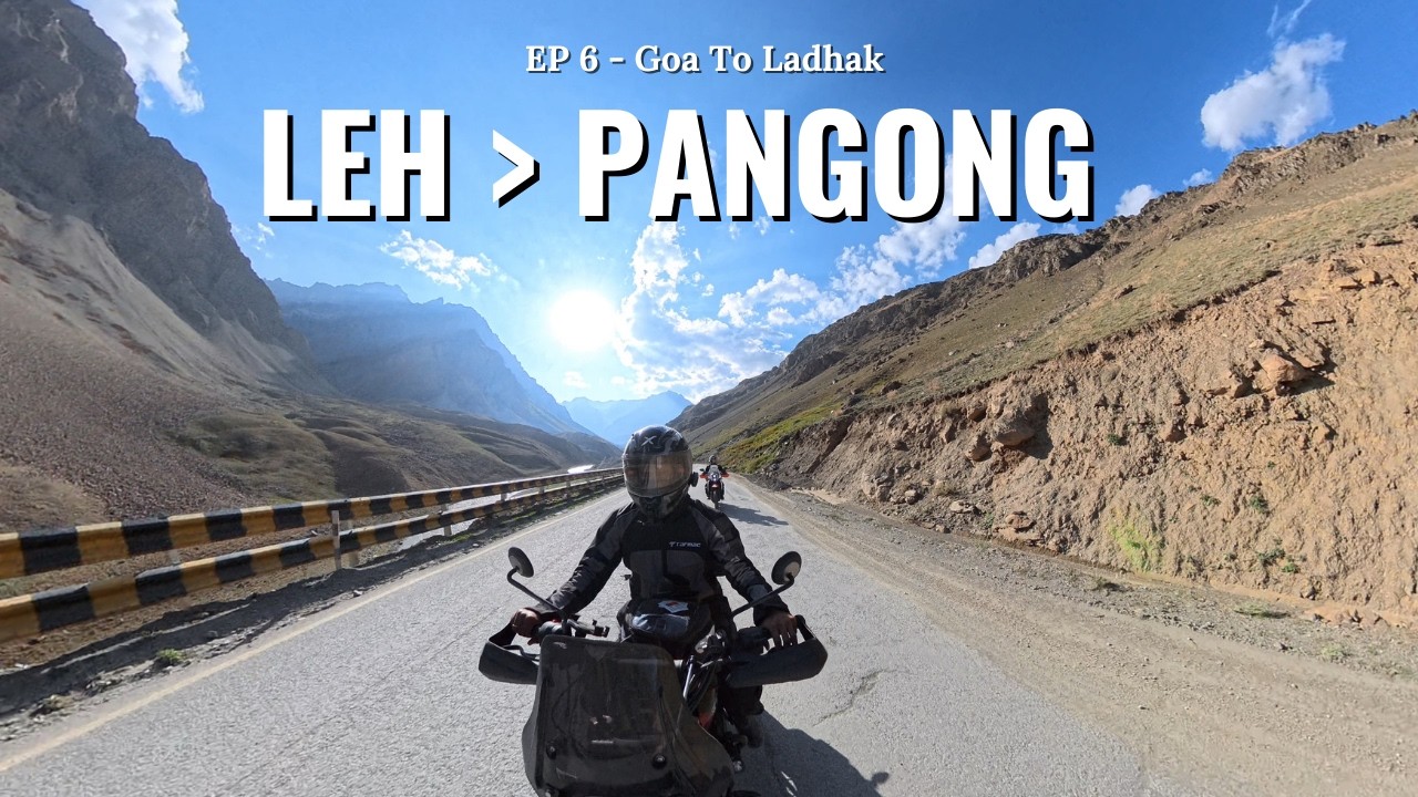 Ep 6 Riding from Leh to Pangong Lake/Goa to Ladhak Diaries Sept 2025#motovlog #ladhakh #goatoladakh