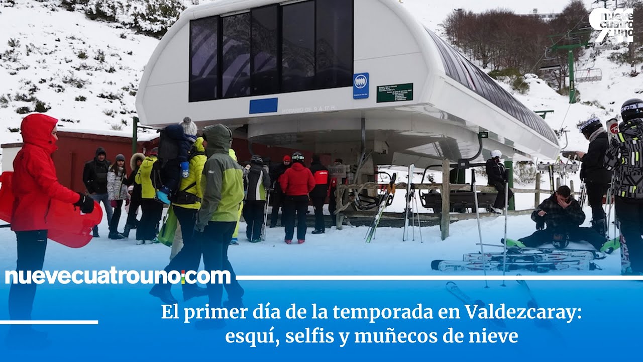 El primer día de la temporada en Valdezcaray: esquí, selfis y muñecos de nieve