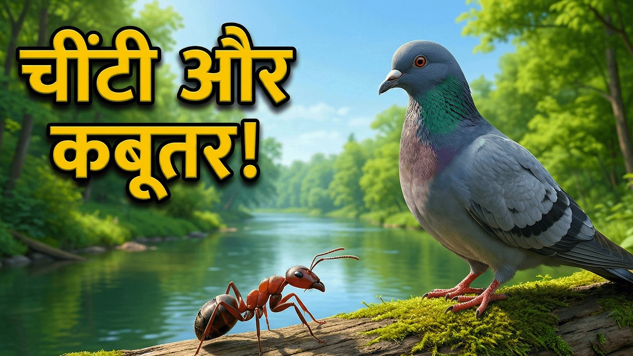 कबूतर और चींटी - The Pigeon & Ant 🕊️🐜 | Hindi Moral Story for Kids | Panchatantra | Moral Story