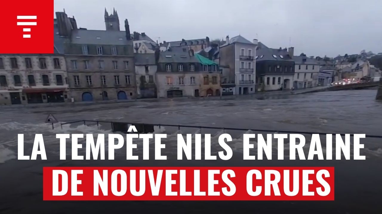 Quimperlé se retrouve de nouveaux sous les eaux jeudi 12 février 2026 après le passage de la tempête