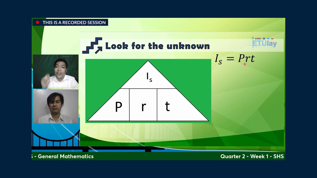 ETULAY SHS GENERAL MATHEMATICS Q2 WEEK1: Simple and Compound Interest