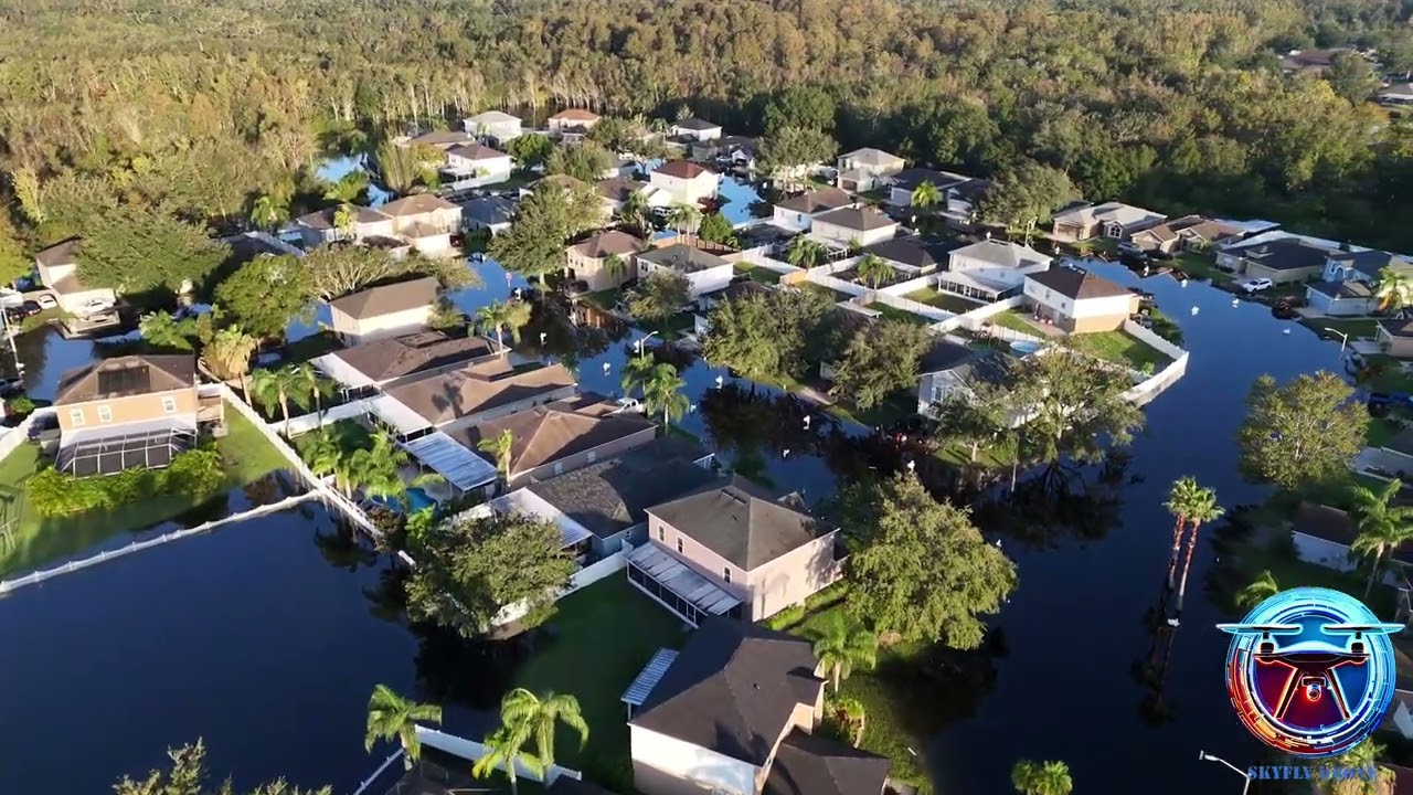 Crazy flooding in Land o lakes Florida due to 15 in of rain from Hurricane Milton!!!!!!