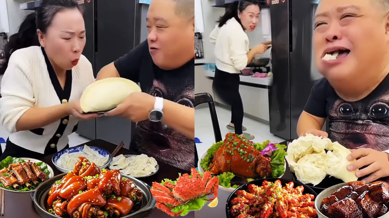 The greedy husband wanted to eat alone  but the steamed stuffed bun turned into steamed bread!