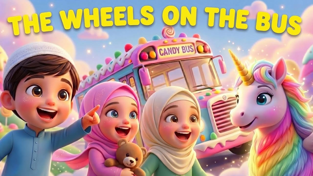 Islamic Wheels on the Bus | Candy Land Bus Adventure 🚌✨ | Muslim Kids Song