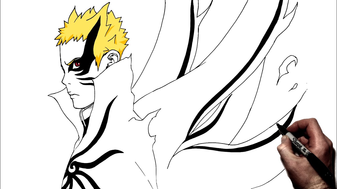 How To Draw Naruto (Baryon Mode) | Step By Step | Boruto