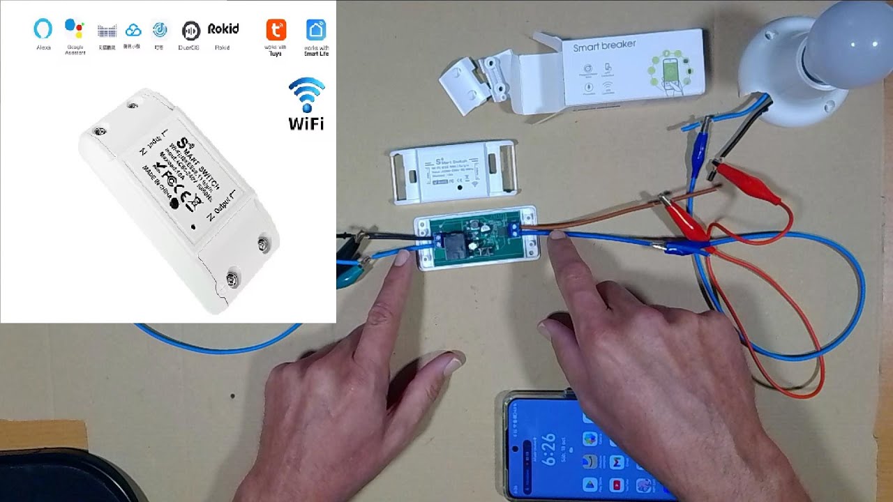 INTERRUPTOR 10A WIFI TUYA SMART LIFE. Control por Alexa, Google Home. Configuraci&oacute;n y ejemplo de uso