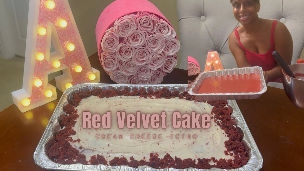 Red Velvet Cake with Cream Cheese Icing | A Cozy Bake with Me (TikTok Recipe)