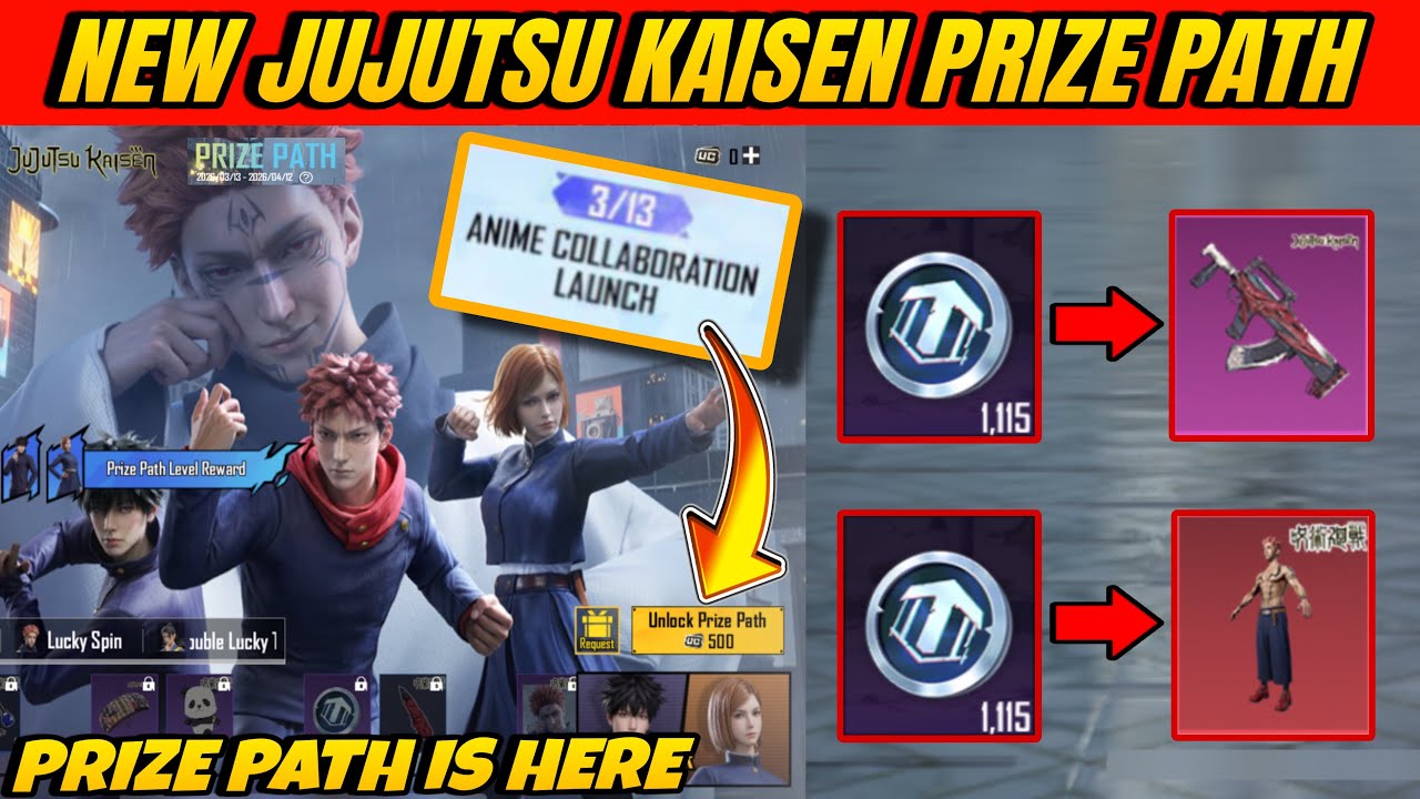 JUJUTSU KAISEN PRIZE PATH IS HERE 🔥 | RYOMEN SUKUNA GROZA FREE TRICK | UNLIMITED LUCKY COINS | UC UP
