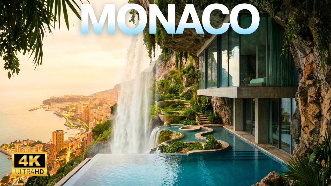 🇲🇨 Monaco's Bizarre Gravity-Defying Concrete Cliff | 16K Ultra HD Dolby Vision OLED (8K/4K TV Test)