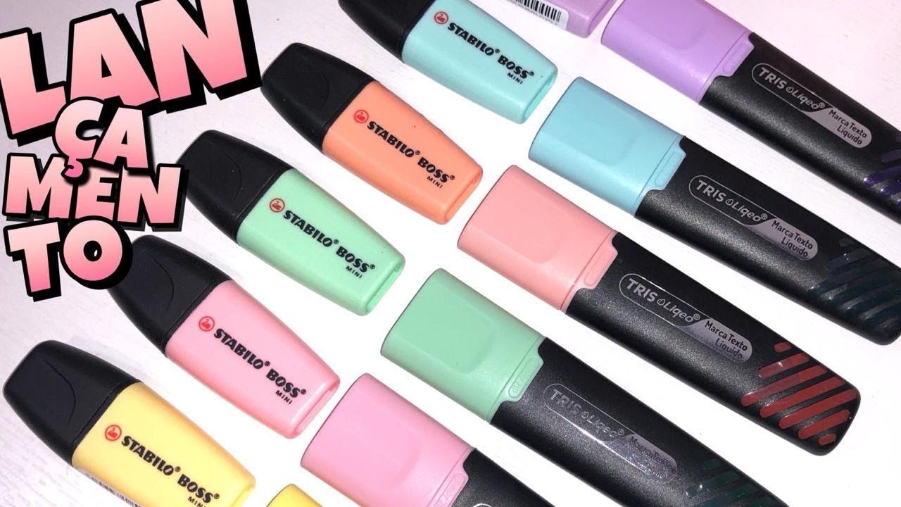 Testando os NOVOS marca textos pastel da Stabilo Mini, Tris e Faber-Castell