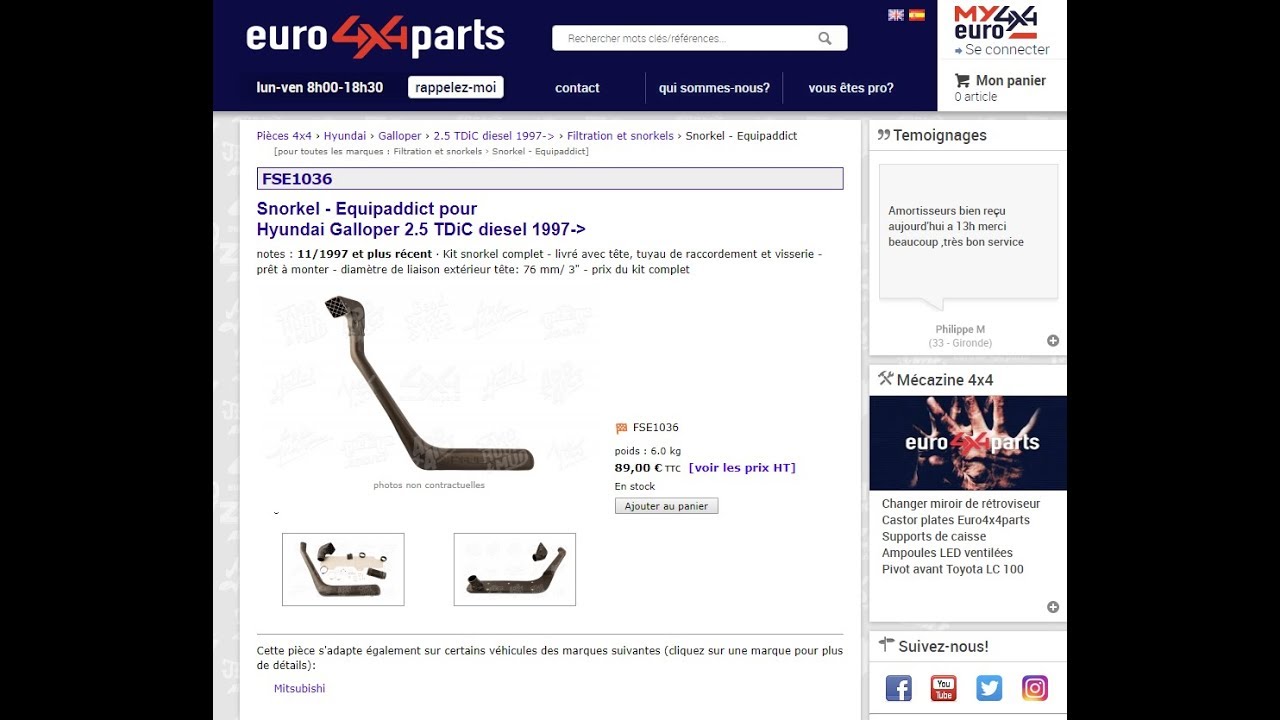 snorkel , hyundai galloper , pajero , installations