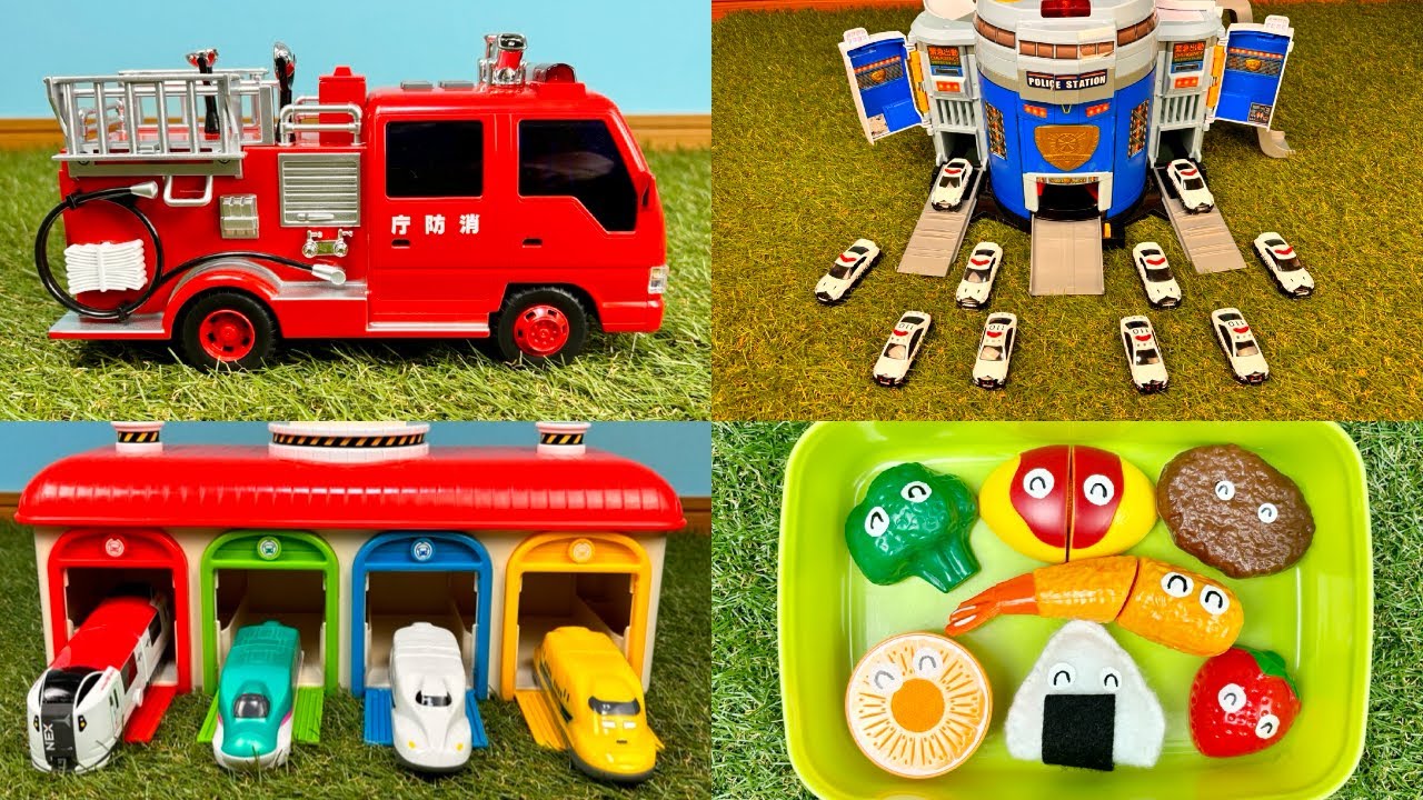 【はたらくくるま35分 🚒🚑】消防車 救急車 パトカー 新幹線 大活躍！Fire engines, ambulances, police cars, and bullet trains