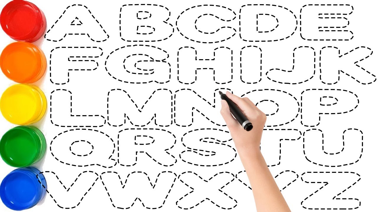 Alphabet Drawing & Painting Step by Step for Kids // Coloring Page // ABC for Beginners // KS ART