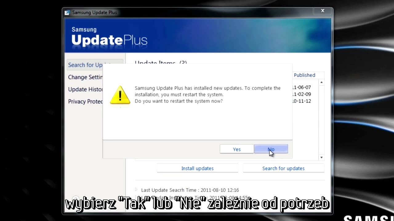 Oprogramowanie PC - Samsung Update Plus