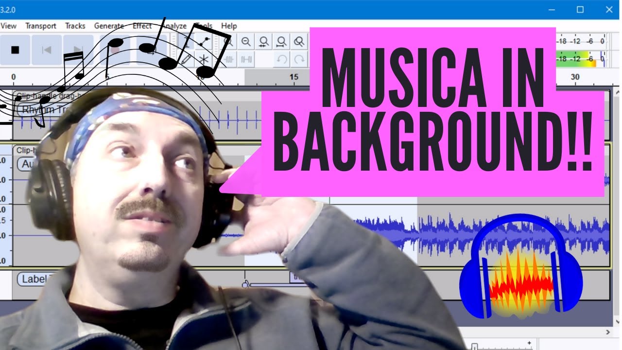 AUDACITY Come aggiungere una MUSICA in sottofondo - musica in BACKGROUND per podcast e tutorial!