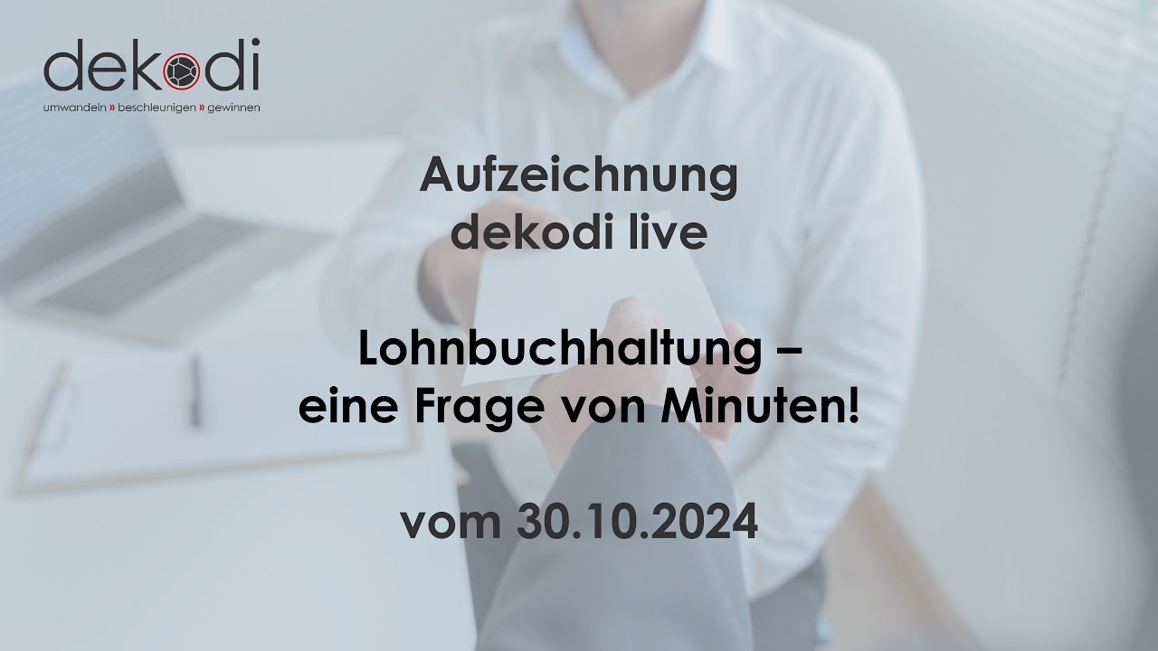Lohnbuchhaltung - eine Frage von Minuten!