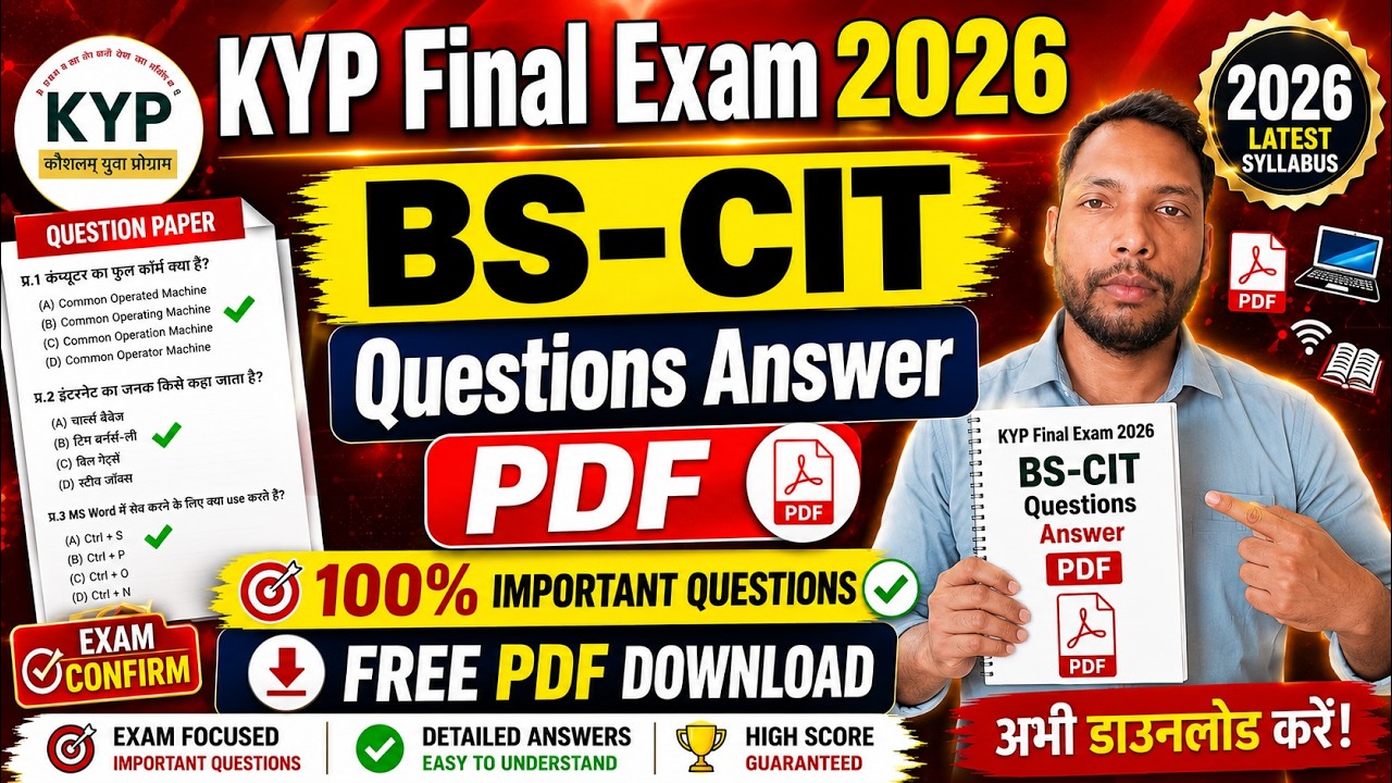 KYP Final Exam 2026 BS CIT Questions and Answer PDF