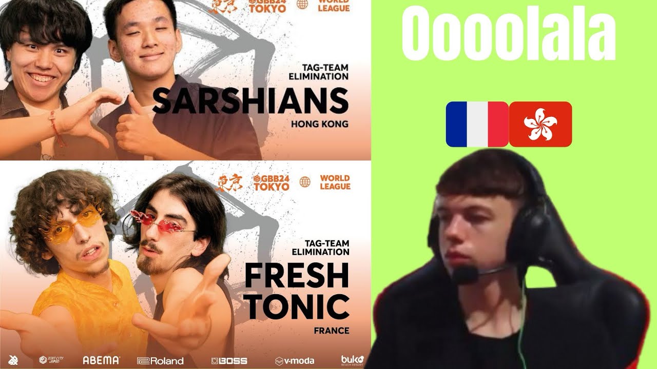 Sarshians 🇭🇰 and Fresh Tonic 🇫🇷 tag team beatbox elimination reaction, Toolo reacts gbb24
