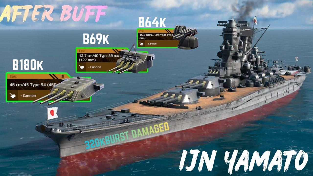 IJN YAMATO - AFTER BUFF 💪 Most Burtal battleship ☠️ in modern warships 