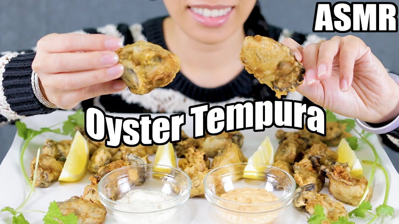 ASMR Eating OYSTER Tempura | Soft Crunchy Eating Sounds | No talking | 굴 | 리얼사운드 l 먹방
