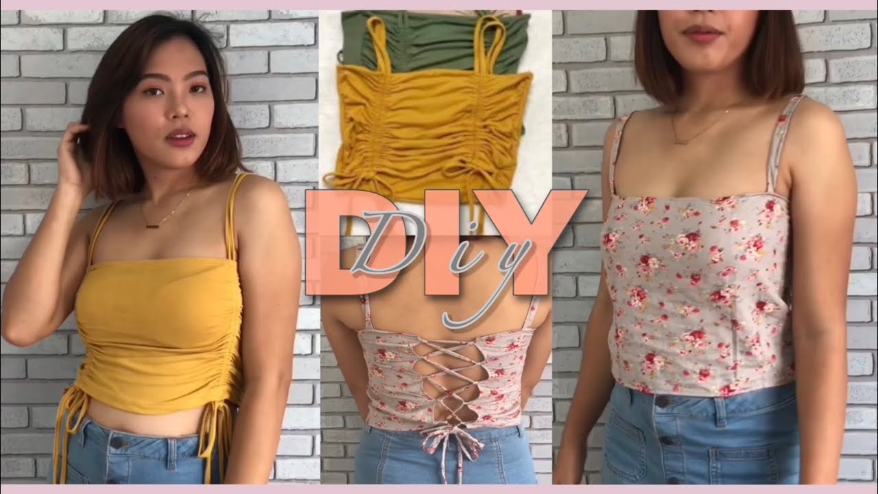 DIY Floral crop top & adjustable string top