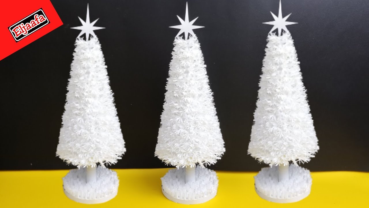 DIY Pohon Natal Putih dari Sedotan | Hiasan Dekorasi Natal