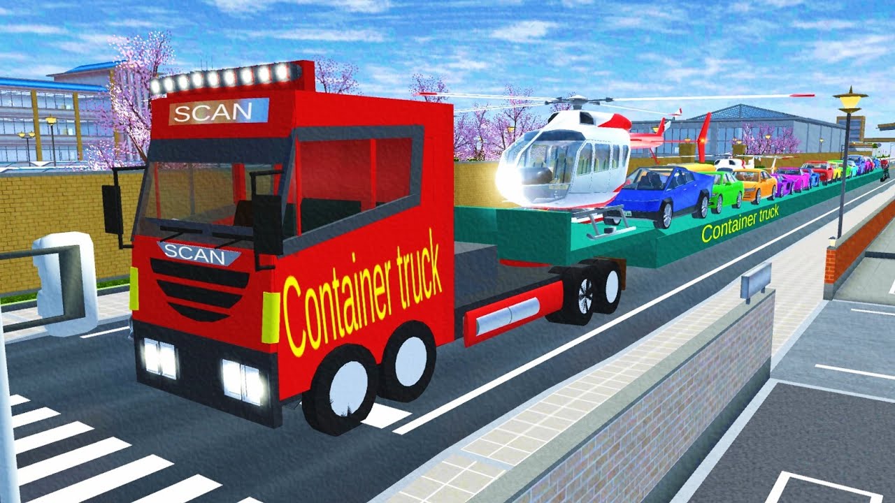 Collect All the Rainbow Cars in the Red Container Truck in Front of the School 🌈🚛🚙🚕 SAKURA School 🥳🤩
