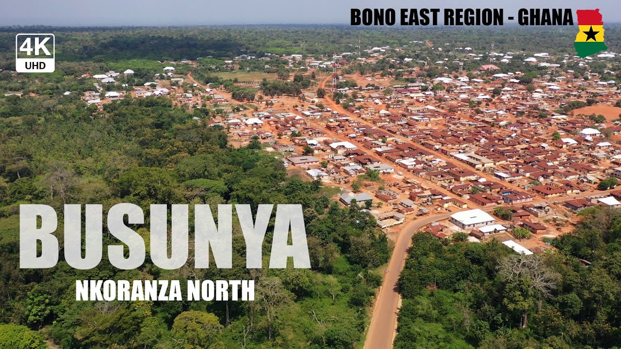 Busunya Aerial View in the Nkoranza North District Bono East Region of Ghana 4K