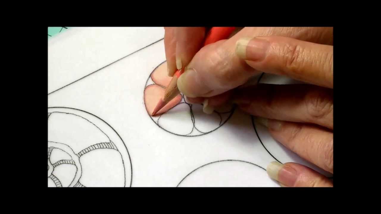 Color pencil tutorial. zentangle inspired art, color blending. Part One