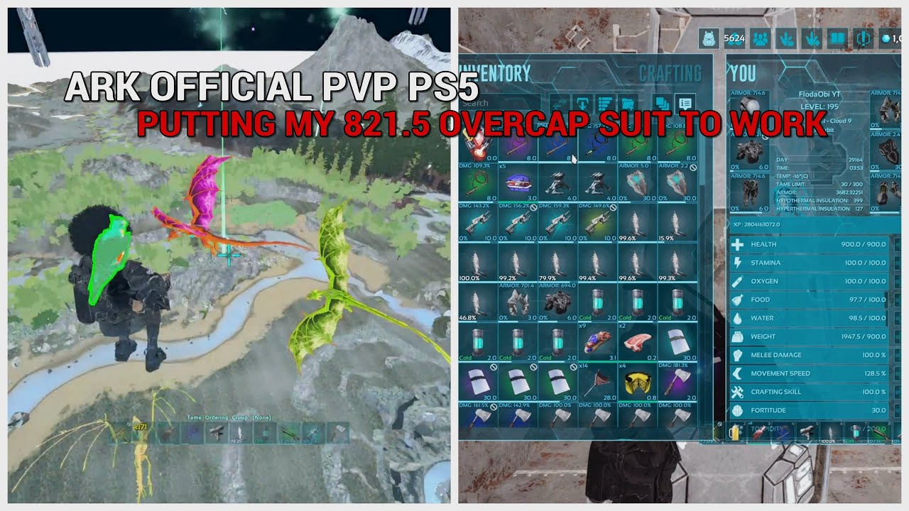 ARK OFFICIAL PVP PS5 | PUTTING MY 821.5 OVERCAP SUIT TO WORK