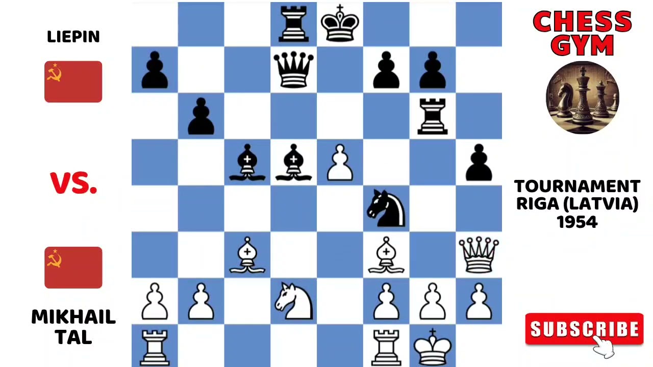 Mikhail Tal vs Liepin. Tournament Riga (Latvia) 1954.