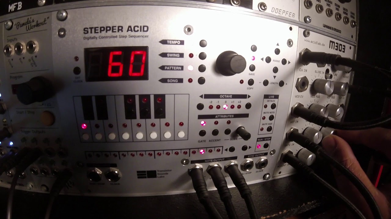 stepper acid transistor & Acidlab Miami 303- 303 bassline combo