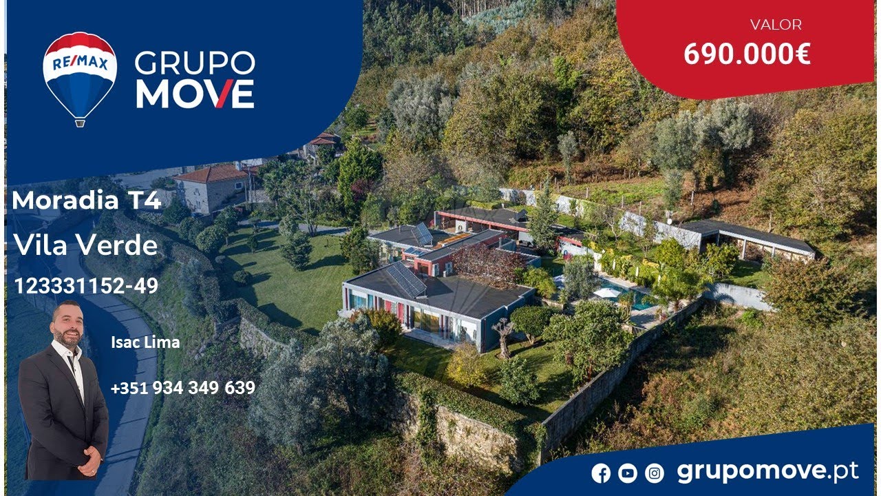 Moradia T4 à venda em Vila Verde Braga, Portugal. Valor 690 000 €