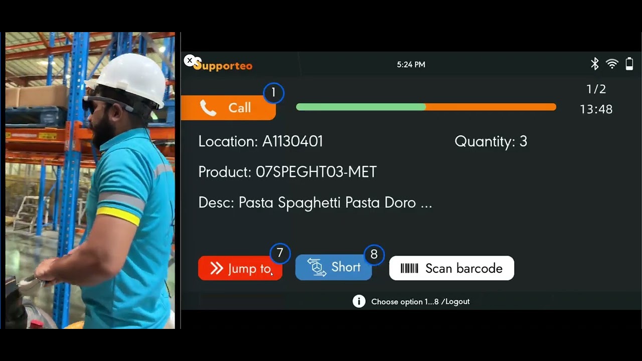 A warehouse uses Pick-by-Vision solution