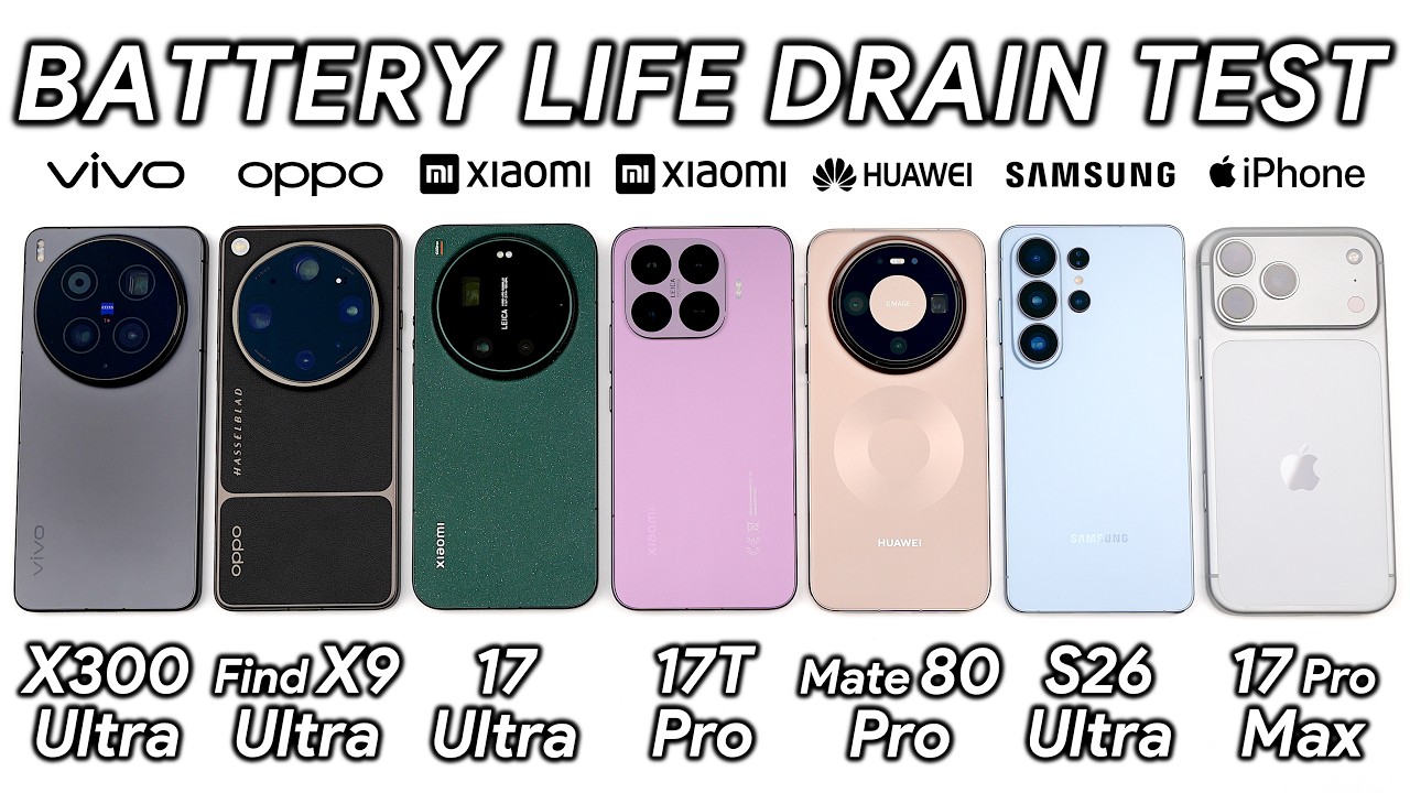 Test drenażu baterii: Vivo X300 Ultra vs OPPO Find X9 Ultra / Xiaomi / Huawei / Samsung / iPhone!