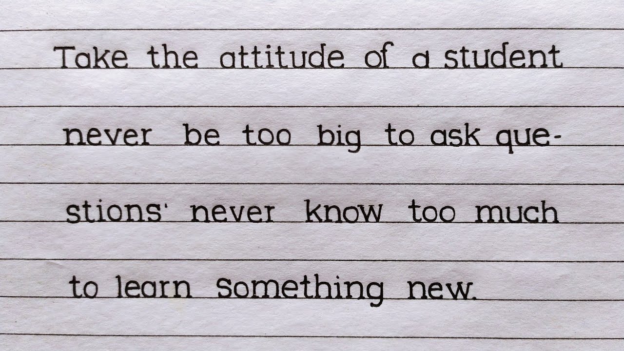 Positive Attitude Quotes - Typewriter Font | Inspirational Quotes | English Handwriting