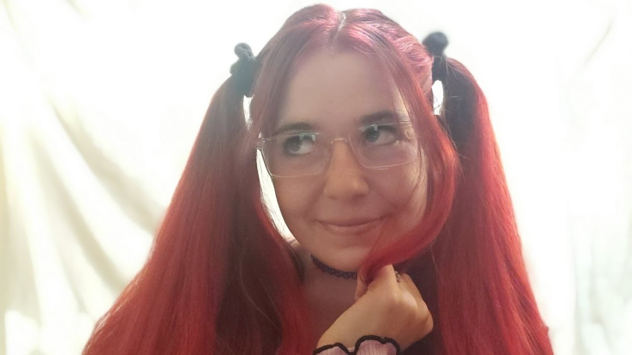 ASMR Hair Brushing Long Red Hair from Pigtails to a Braid to a Bun