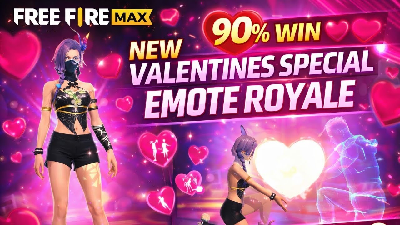 Free Fire MAX New Valentine’s Special Emote Royale 💖 | Heart Attack Emote Spin 🔥